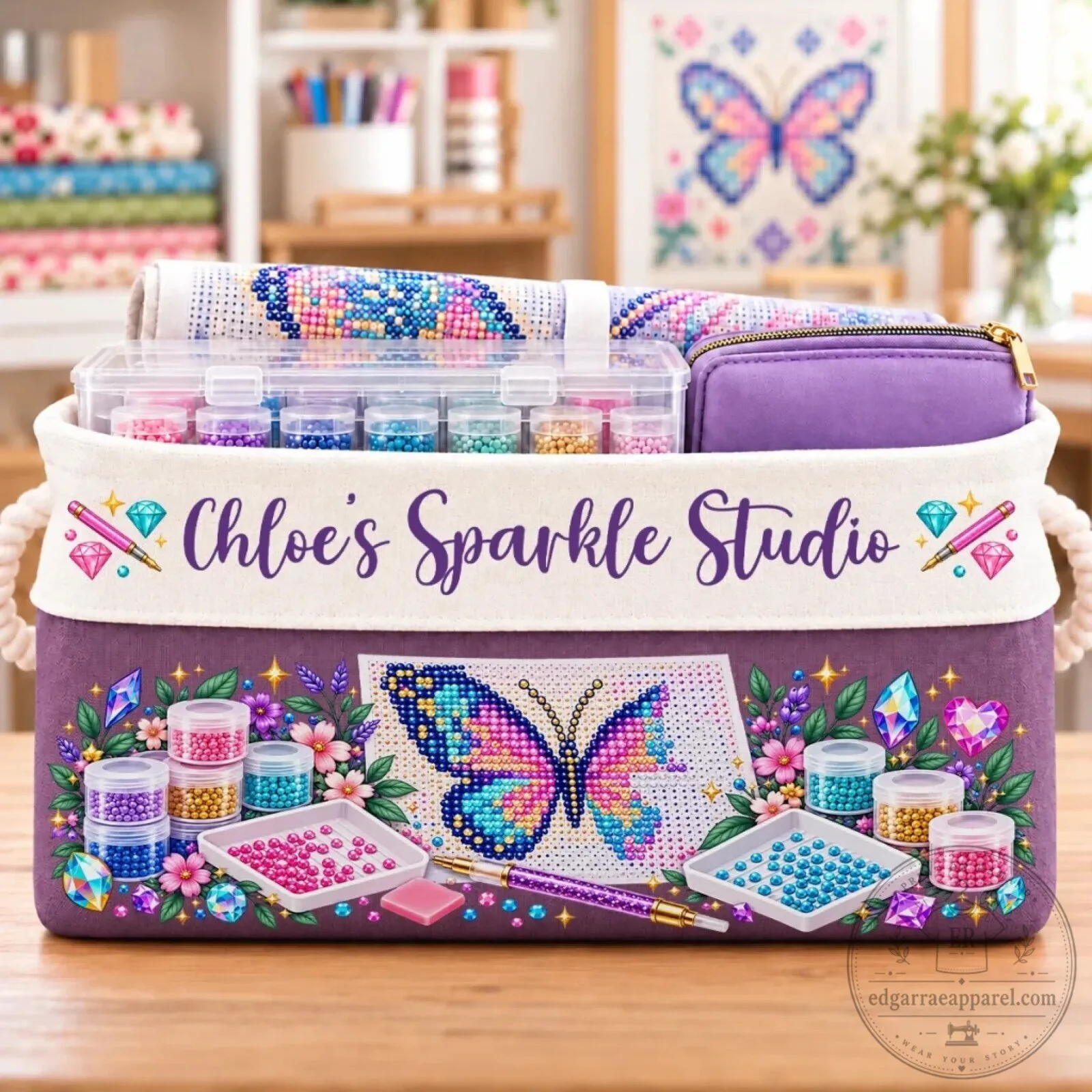 Personalized Diamond Painting Storage Basket for Crafters and Artists