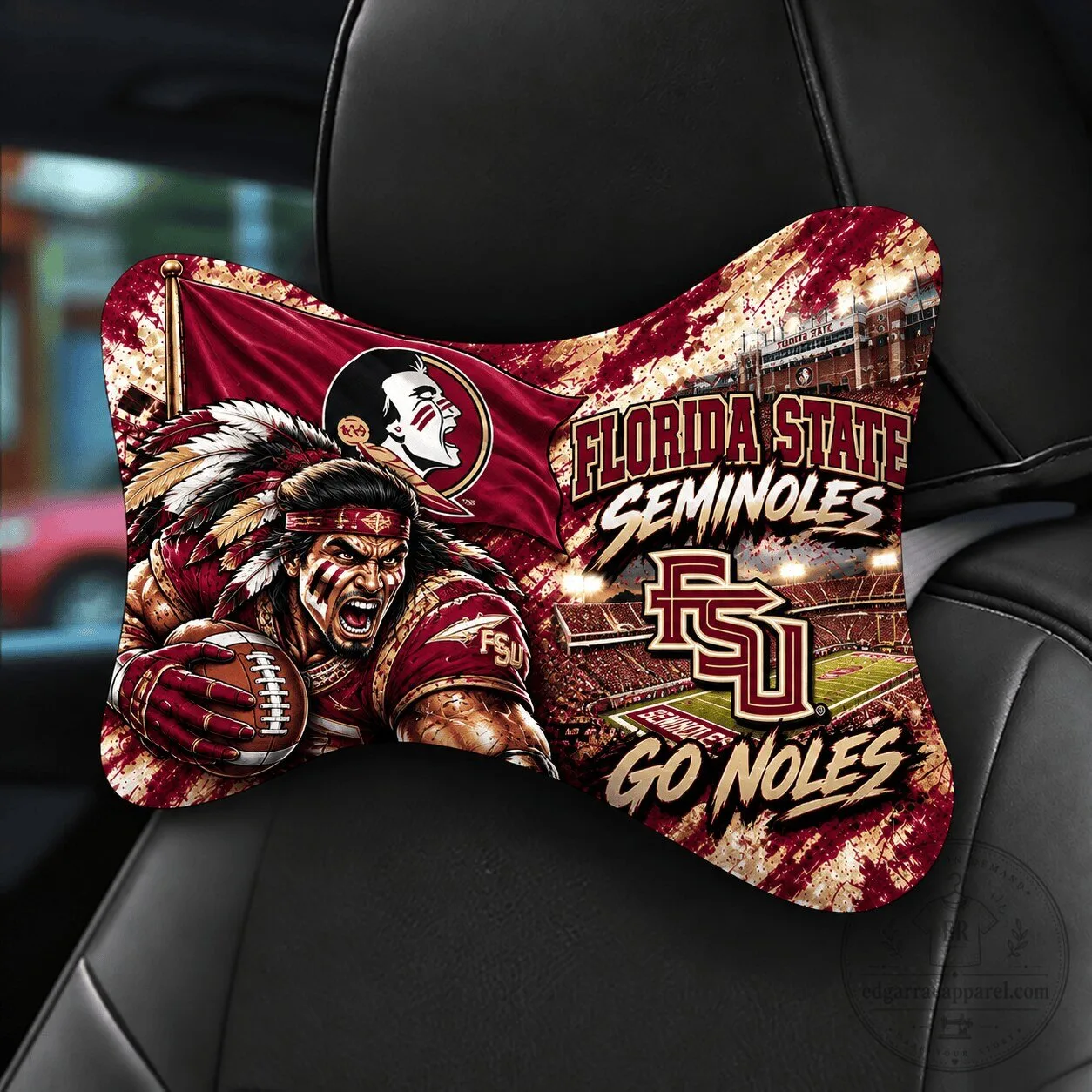Florida State Seminoles Mascot Car Seat Headrest Pillow for Vehicle Comfort