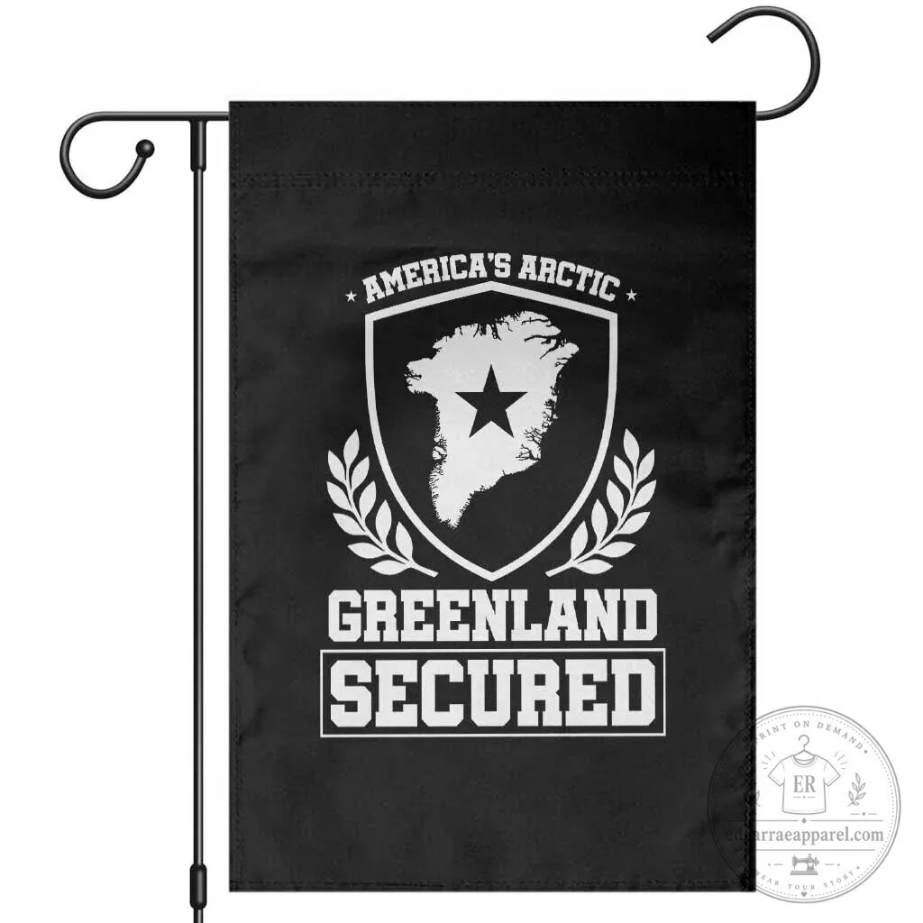 America's Arctic Greenland Secured Shield Crest Graphic Garden Flag