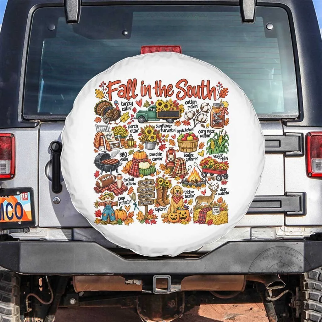 Fall In The South Autumn Harvest Activities Spare Tire Cover