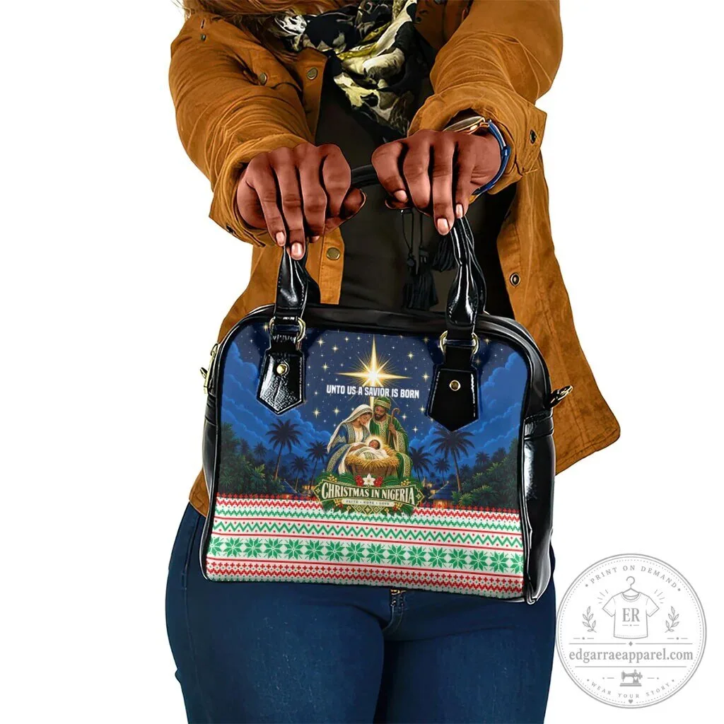 Christmas in Nigeria Nativity Scene Shoulder Handbag