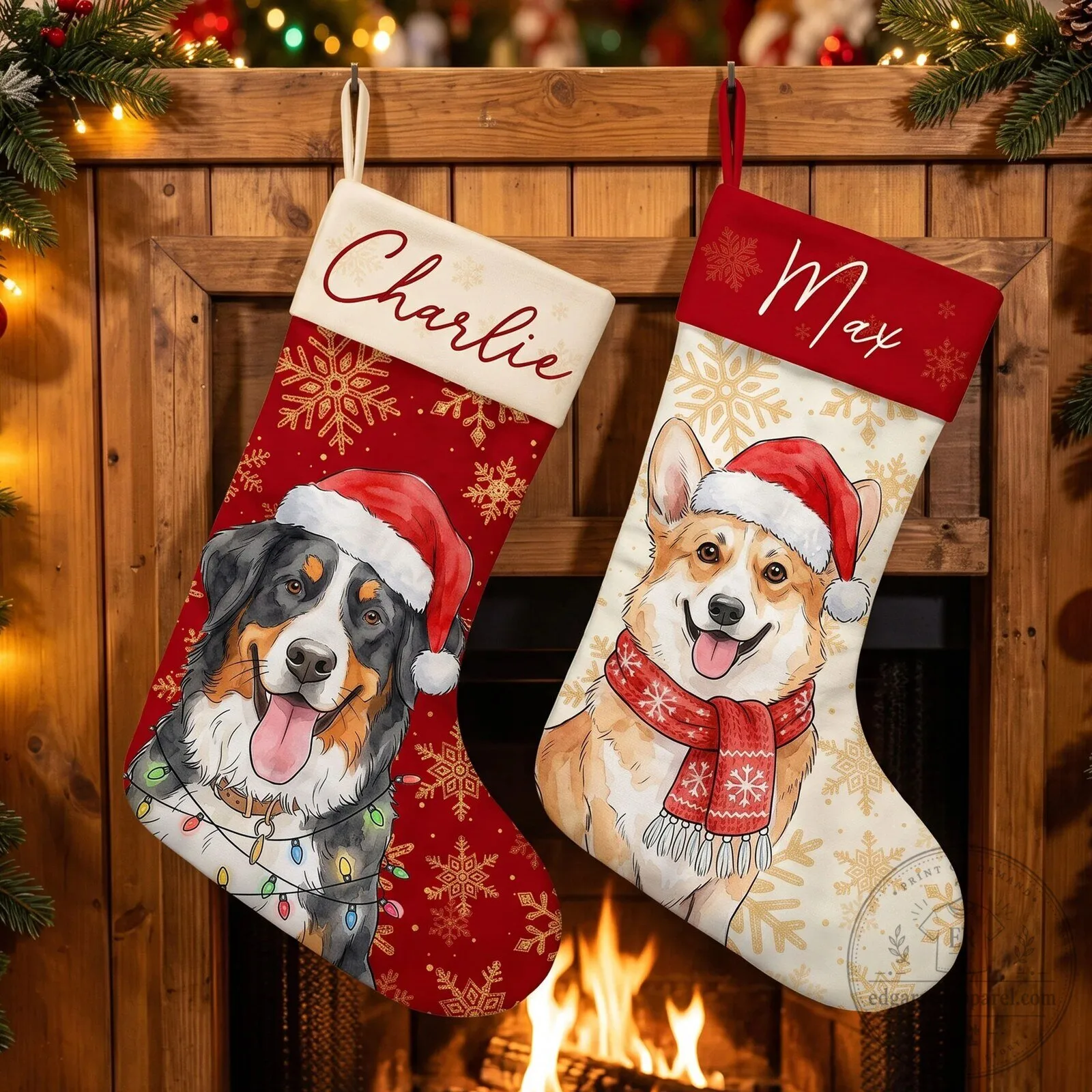Personalized Pet Portrait Christmas Stocking Custom Dog Cat Photo Gift 8 Personalized Pet Portrait Christmas Stocking Custom Dog Cat Photo Gift