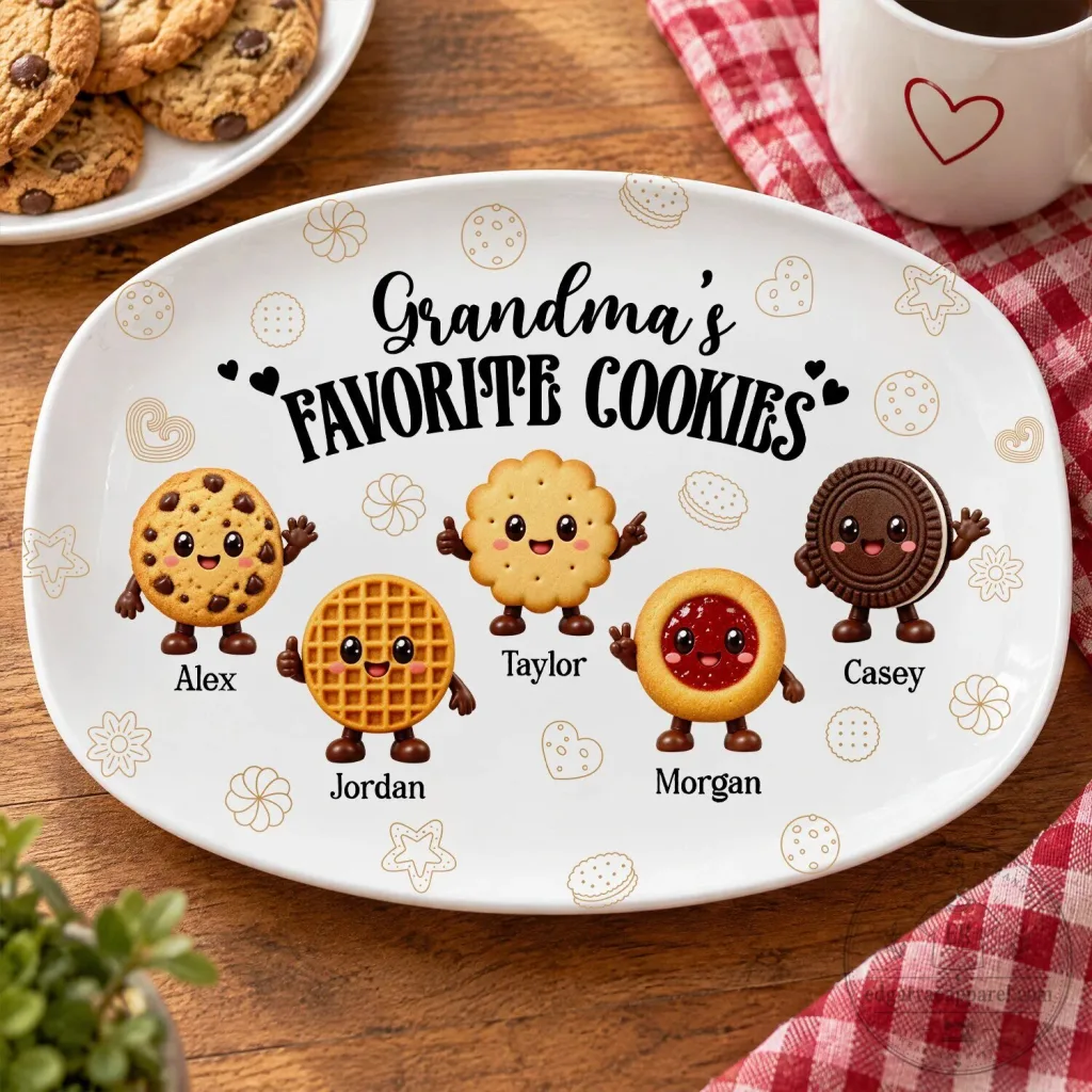 Grandma's Favorite Cookies Personalized Serving Platter for Family Gatherings Grandma's Favorite Cookies Personalized Serving Platter for Family Gatherings