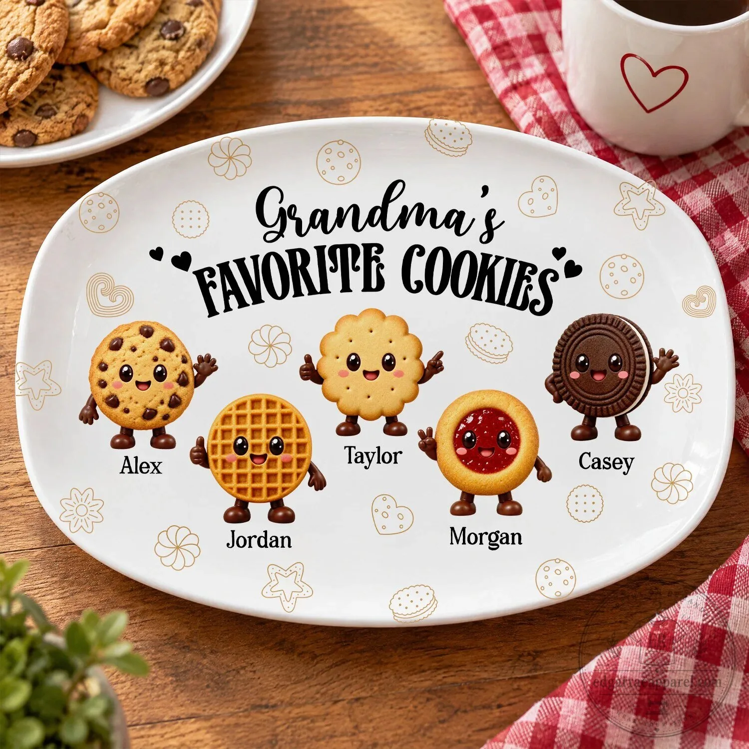 Grandma's Favorite Cookies Personalized Serving Platter for Family Gatherings