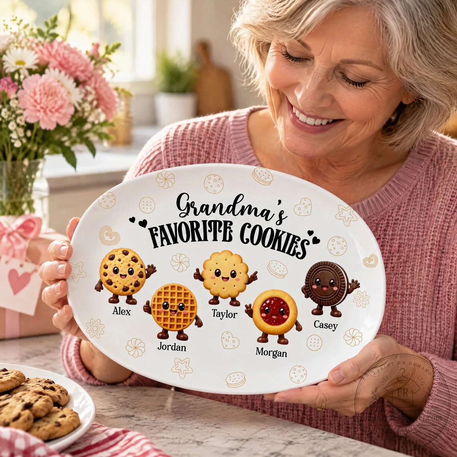 Grandma's Favorite Cookies Personalized Serving Platter for Family Gatherings 8 Grandma