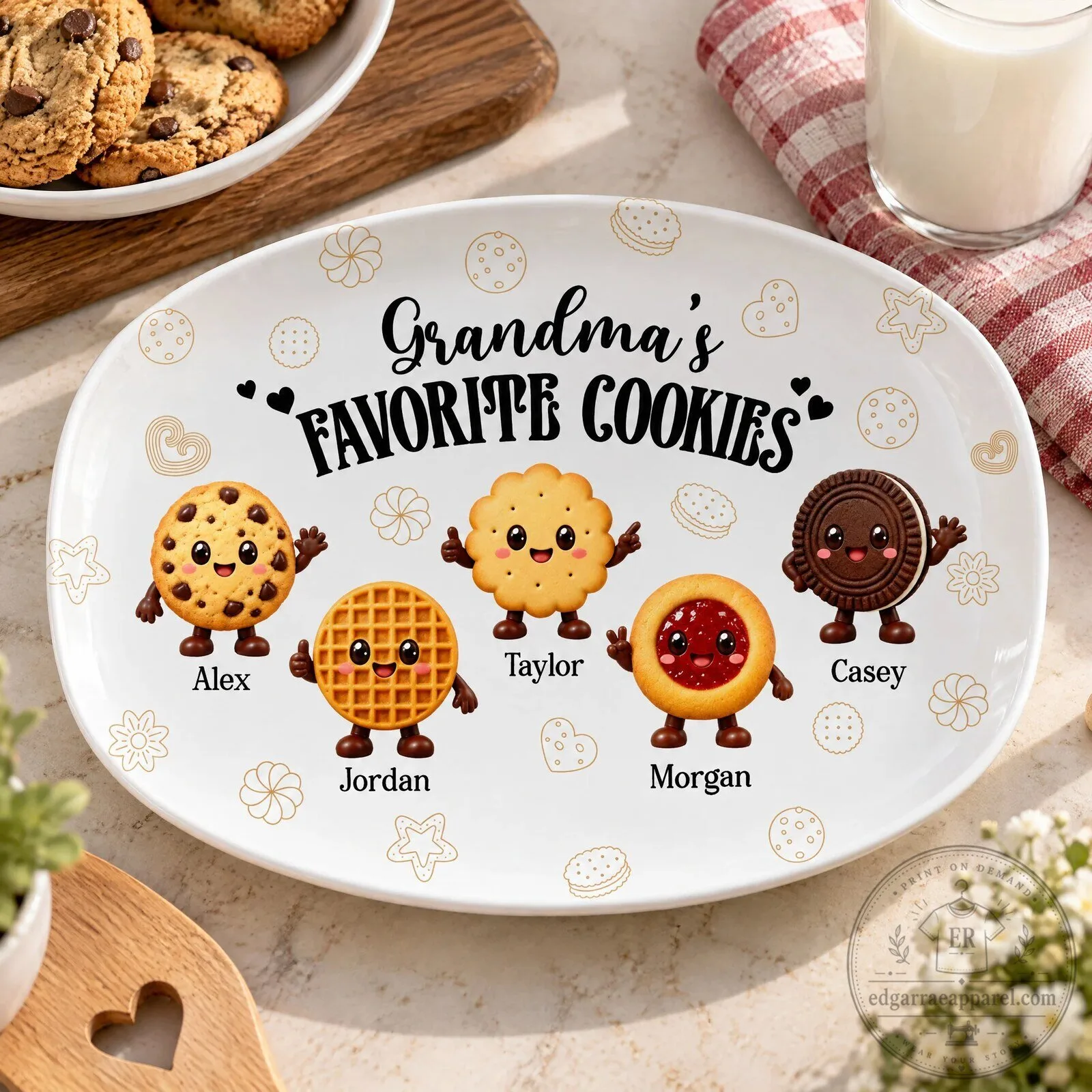 Grandma's Favorite Cookies Personalized Serving Platter for Family Gatherings 9 Grandma