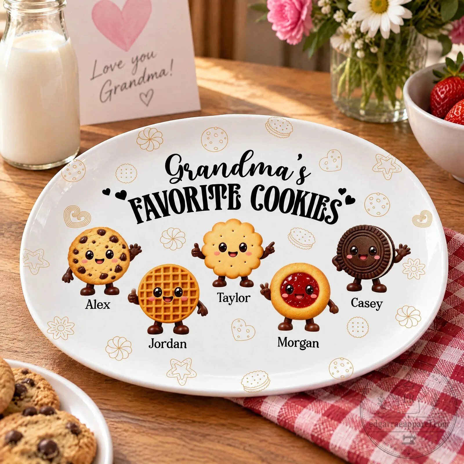 Grandma's Favorite Cookies Personalized Serving Platter for Family Gatherings 10 Grandma