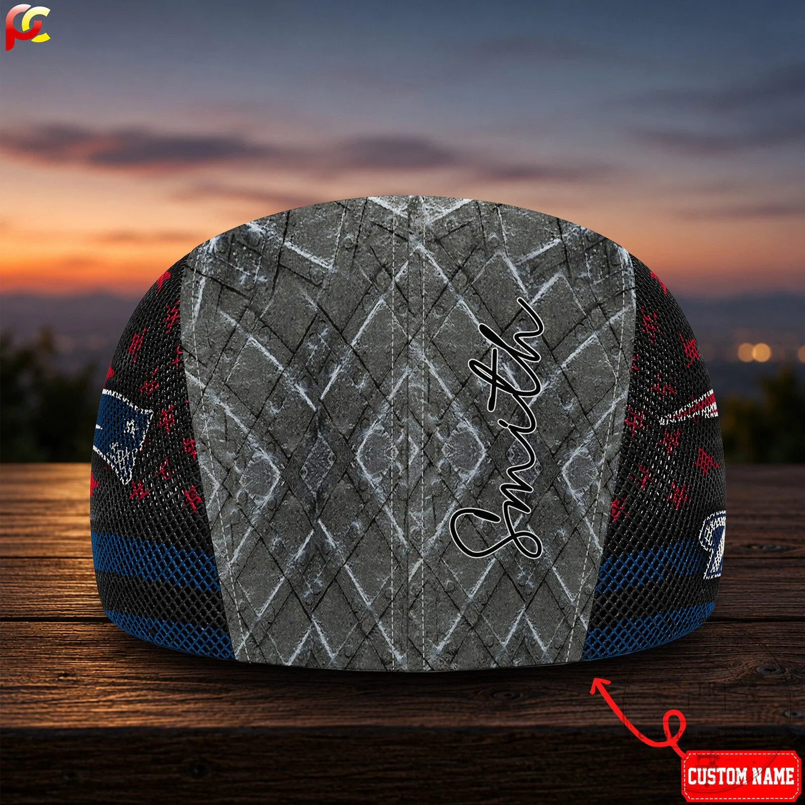 New England Patriots NFL Distressed Logo Golf Flat Cap Hat 9 New England Patriots NFL Distressed Logo Golf Flat Cap Hat