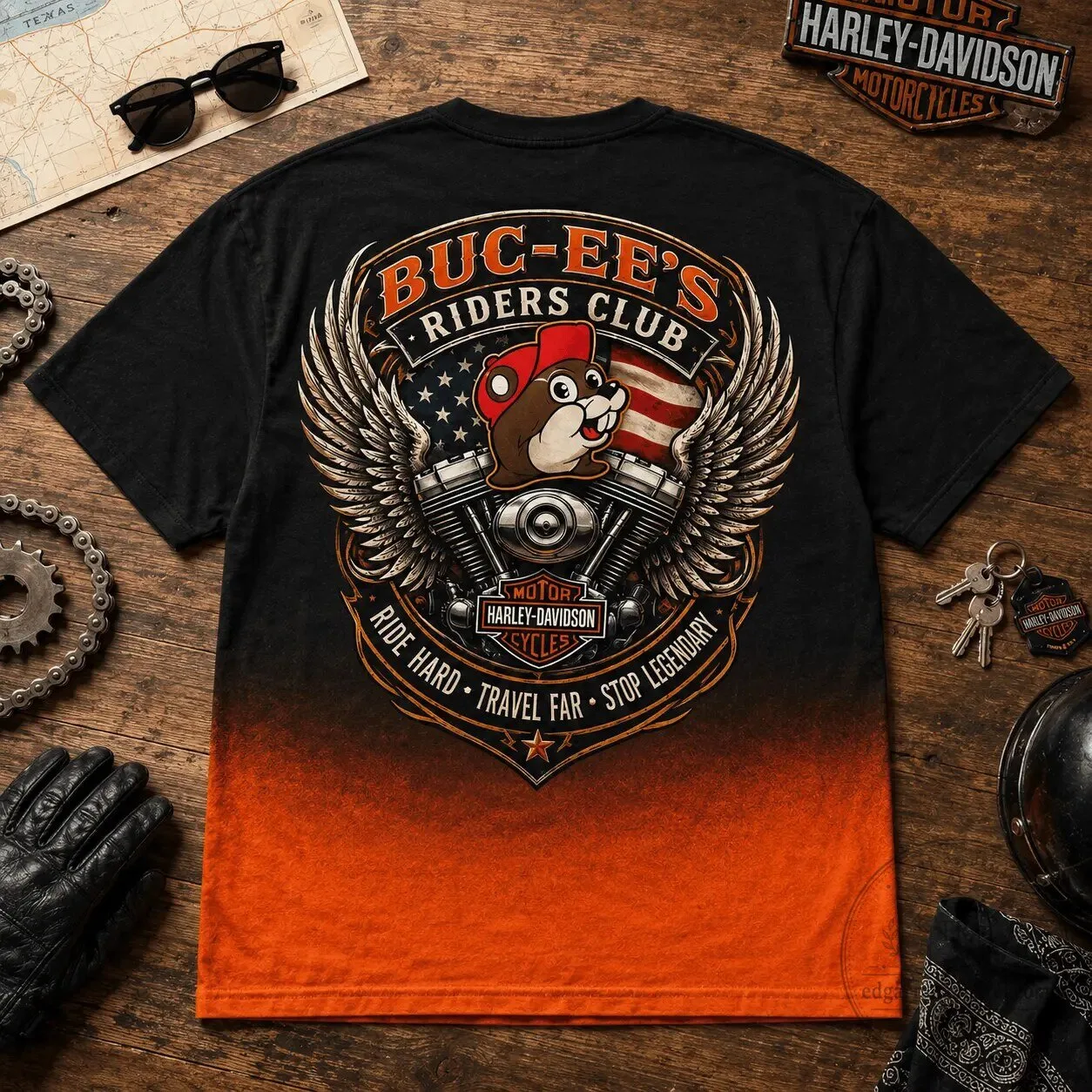 Buc-ee's Harley-Davidson The Ultimate Texas Ride Biker T-Shirt 9 Buc-ee