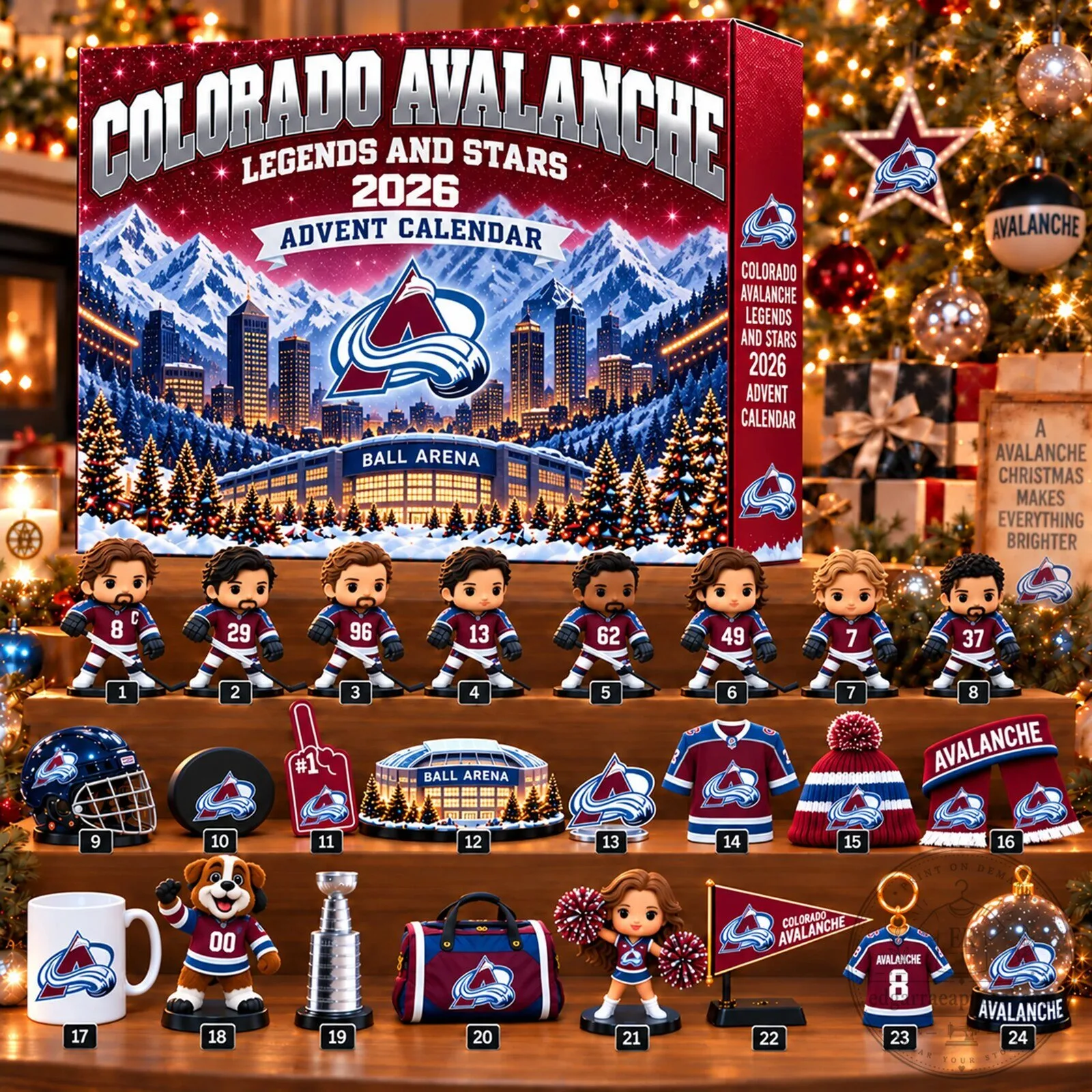 Colorado Avalanche Legends and Stars 2026 Christmas Advent Calendar 2D
