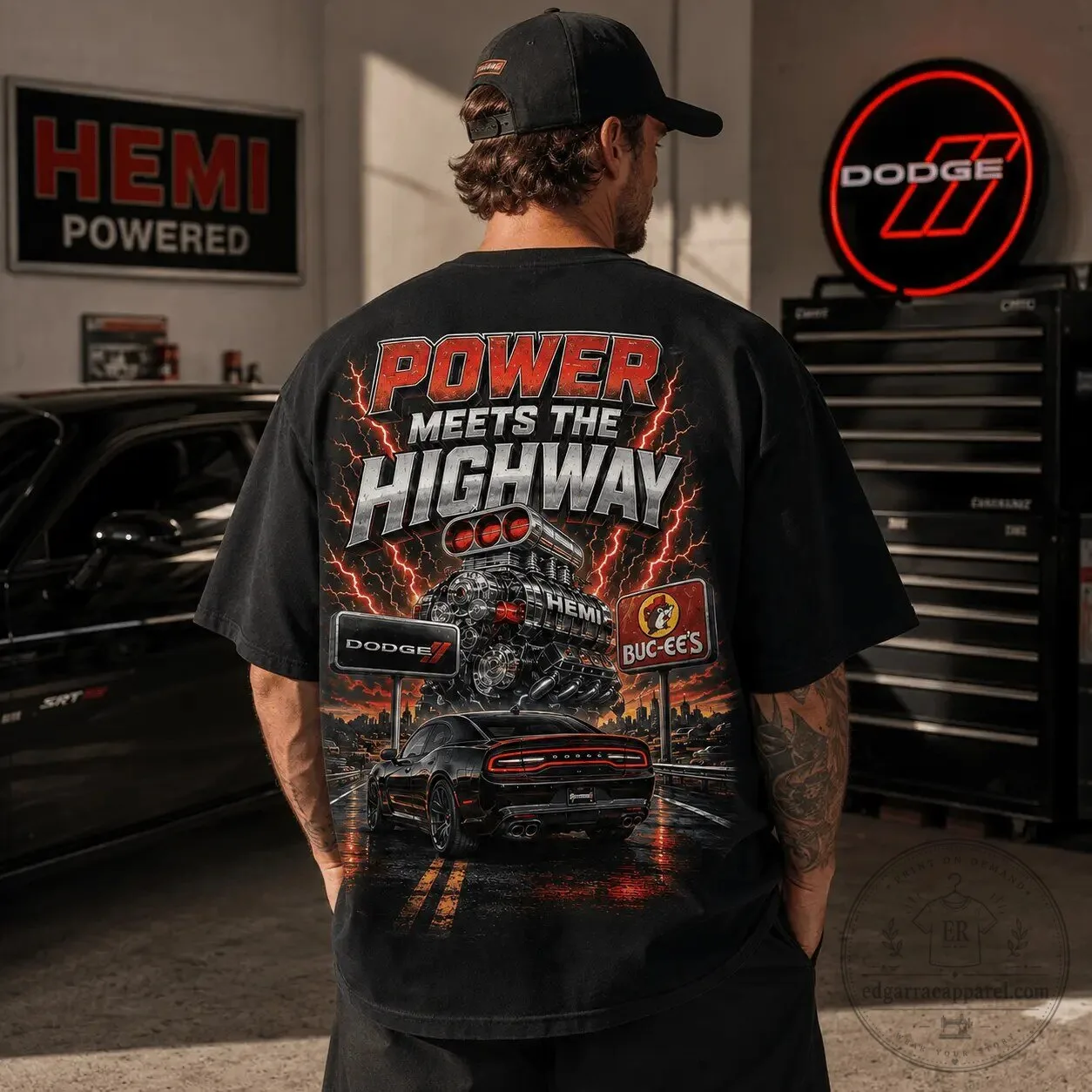 Dodge Hemi Power Meets The Highway Buc-ee's Graphic T-Shirt