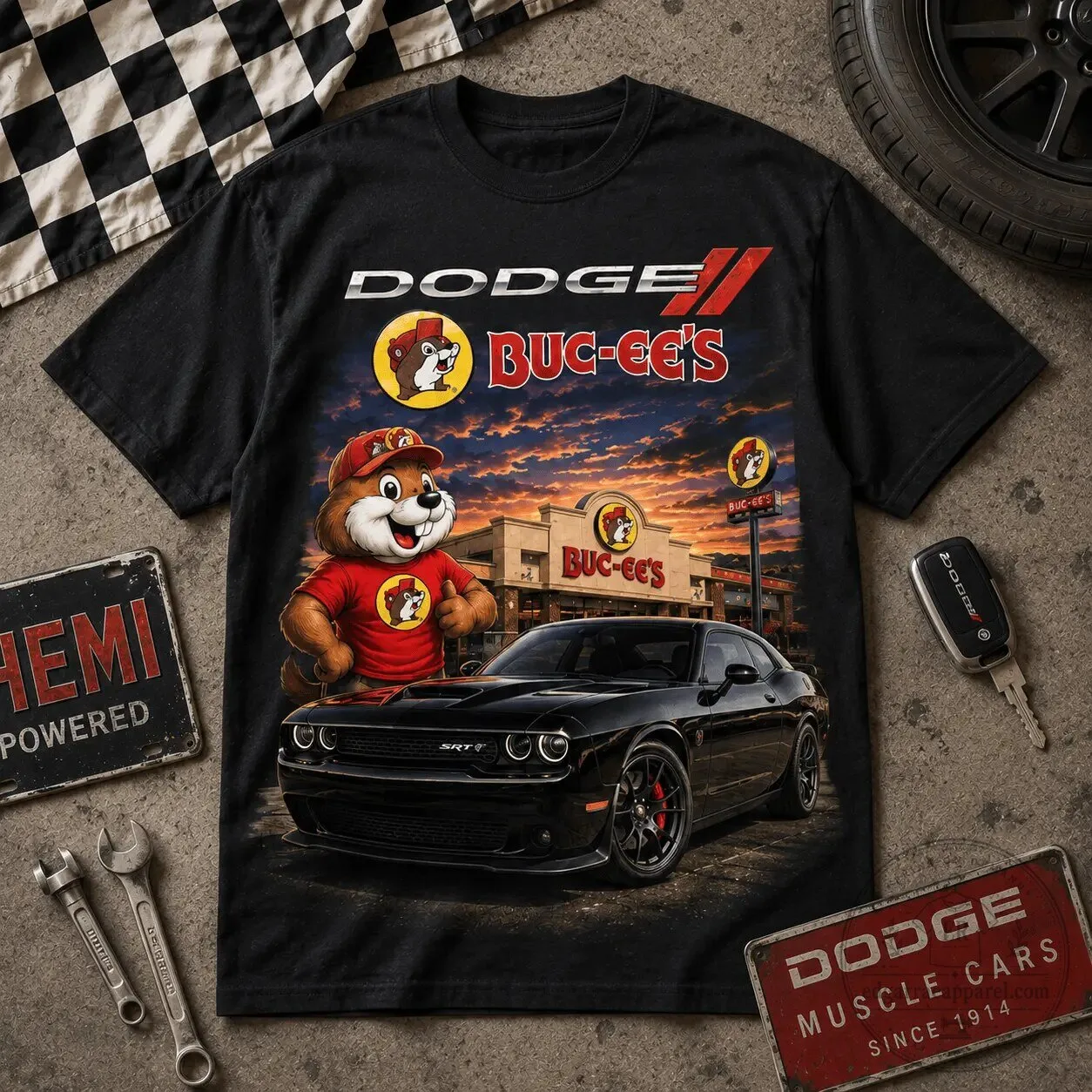 Dodge Hemi Power Meets The Highway Buc-ee's Graphic T-Shirt 11 Dodge Hemi Power Meets The Highway Buc-ee