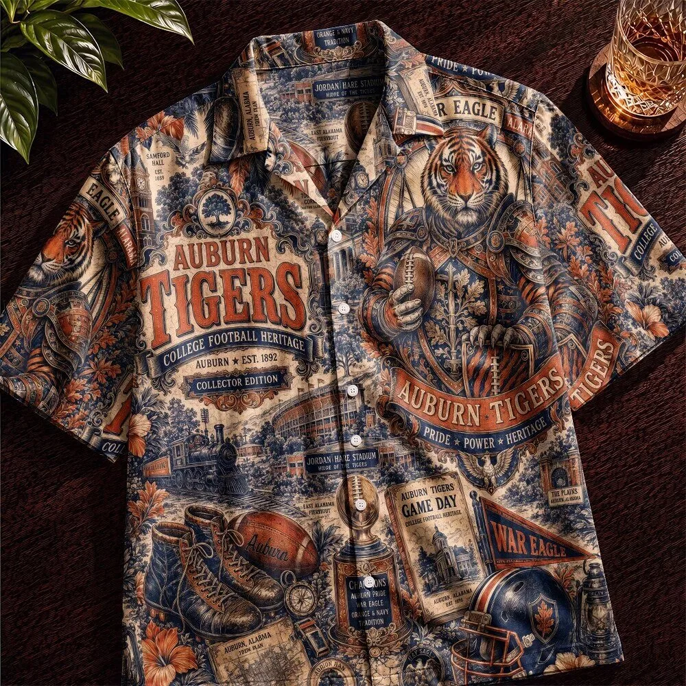 Auburn Tigers Football Heritage Hawaiian Shirt