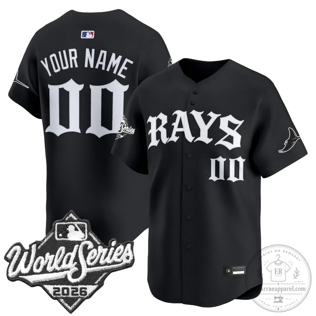 Custom Black Baseball Jersey for 2026 World Series - Tampa Bay Rays Custom Black Baseball Jersey for 2026 World Series - Tampa Bay Rays