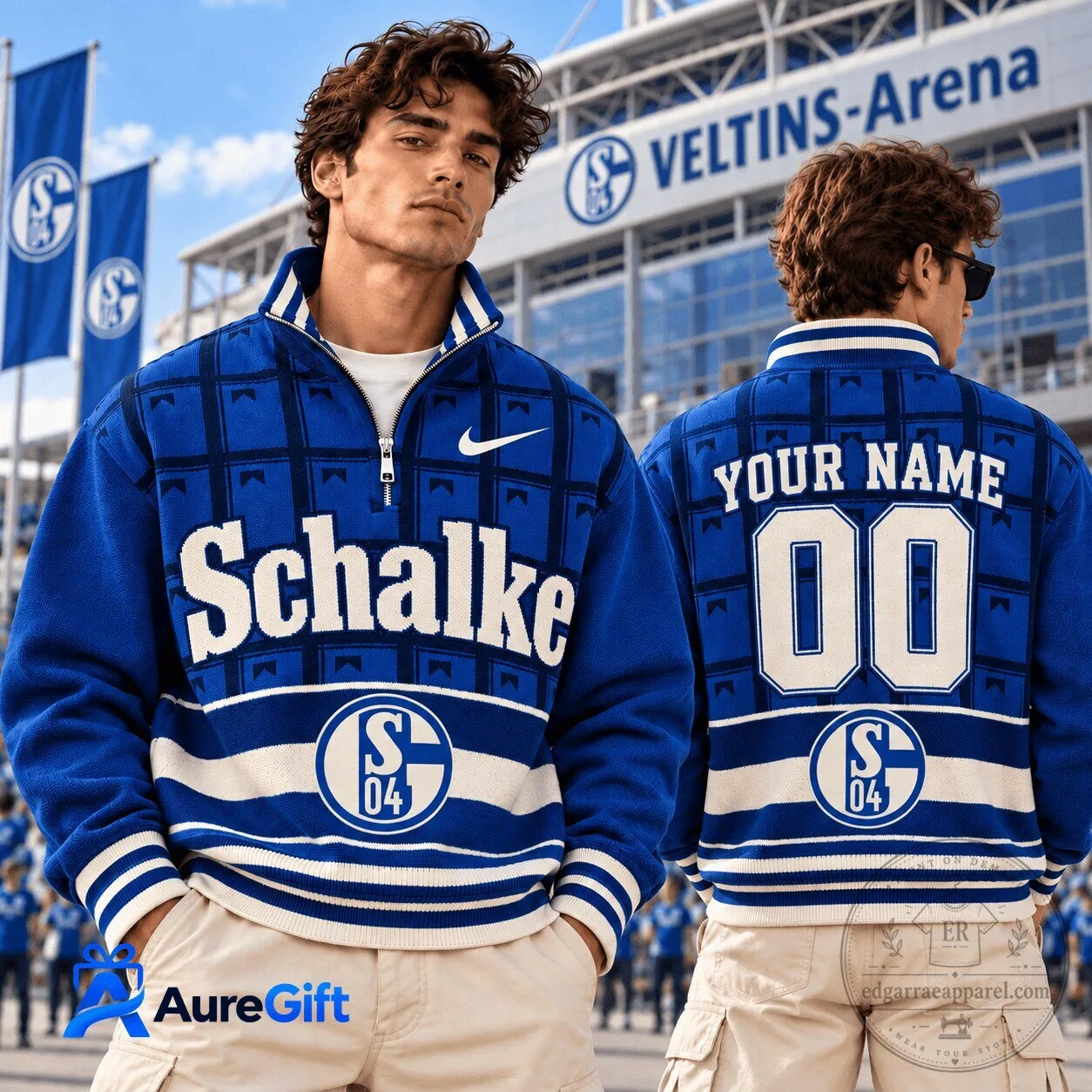 Schalke 04 Bundesliga Matchday Personalized Quarter Zip Sweatshirt
