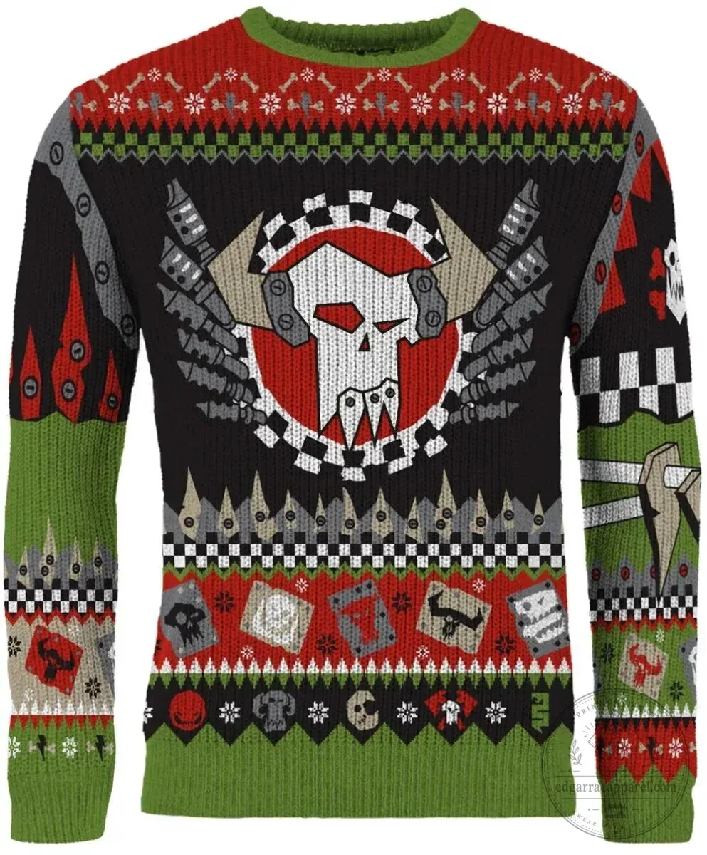 Warhammer 40,000 Ork WAAAGH! Ugly Christmas Sweater Holiday Apparel