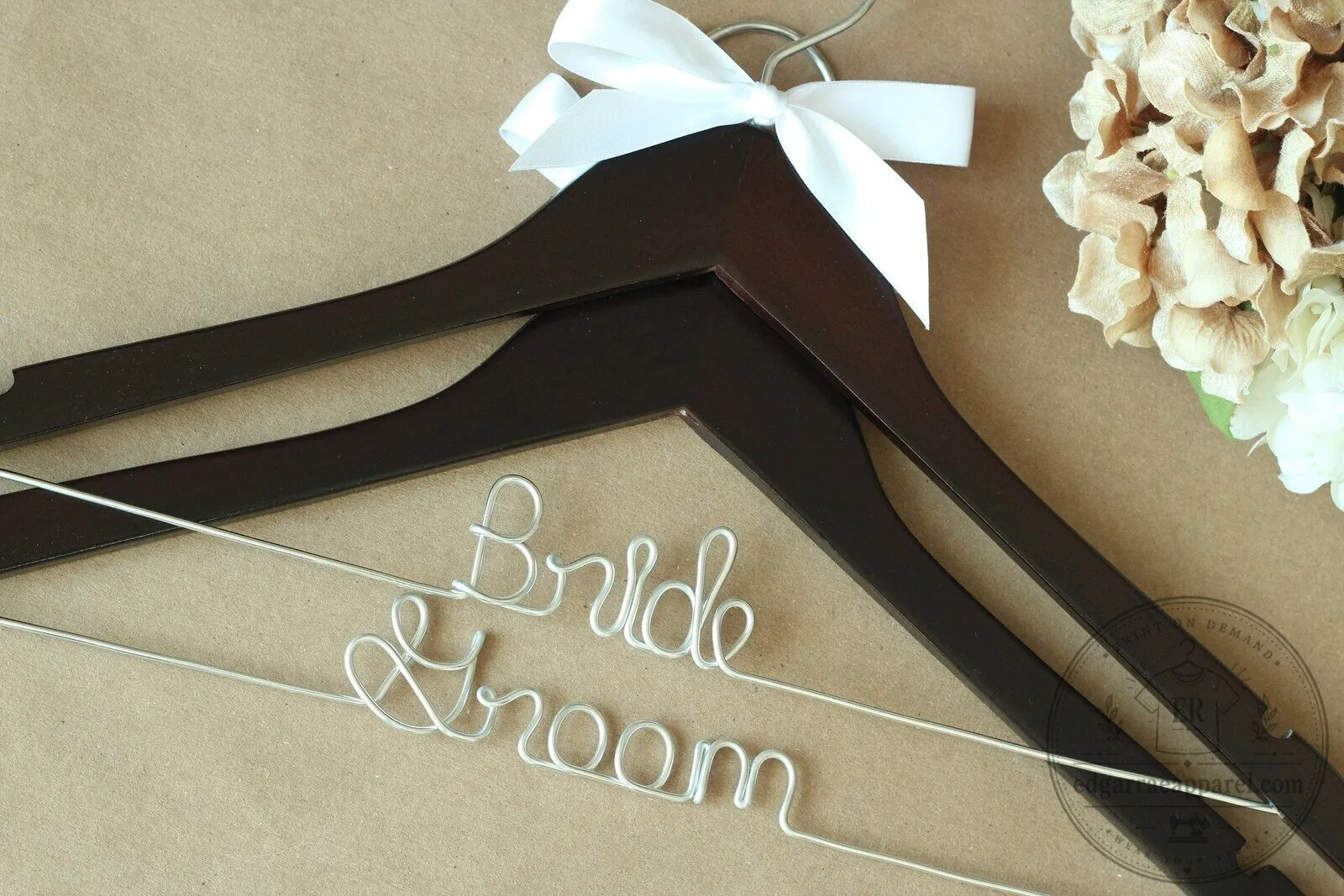 Bride and Groom Wedding Dress Hangers Set for Special Day Memories