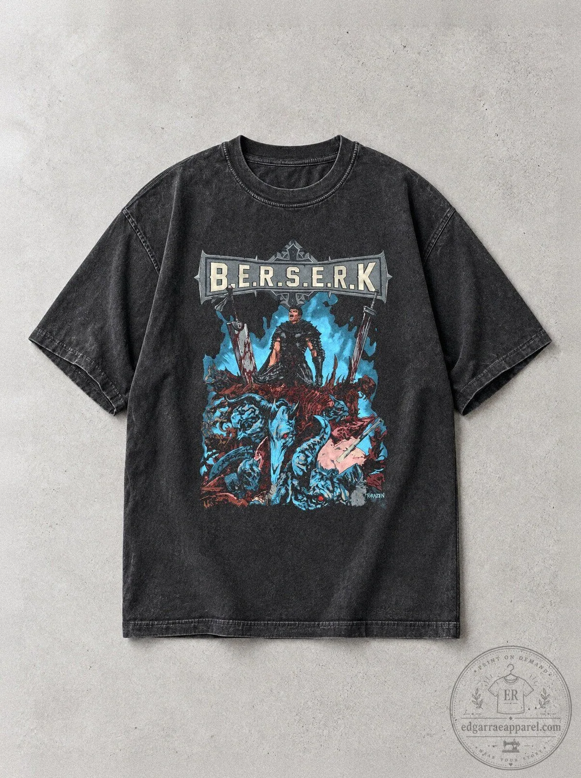 Berserk Summit of the Slain Vintage Washed Black Graphic T-Shirt