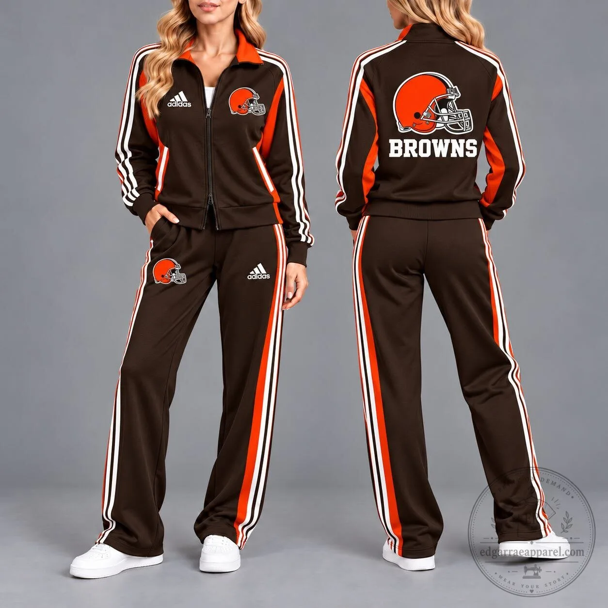 Cleveland Browns Women's Adidas Full-Zip Track Jacket and Pants Set