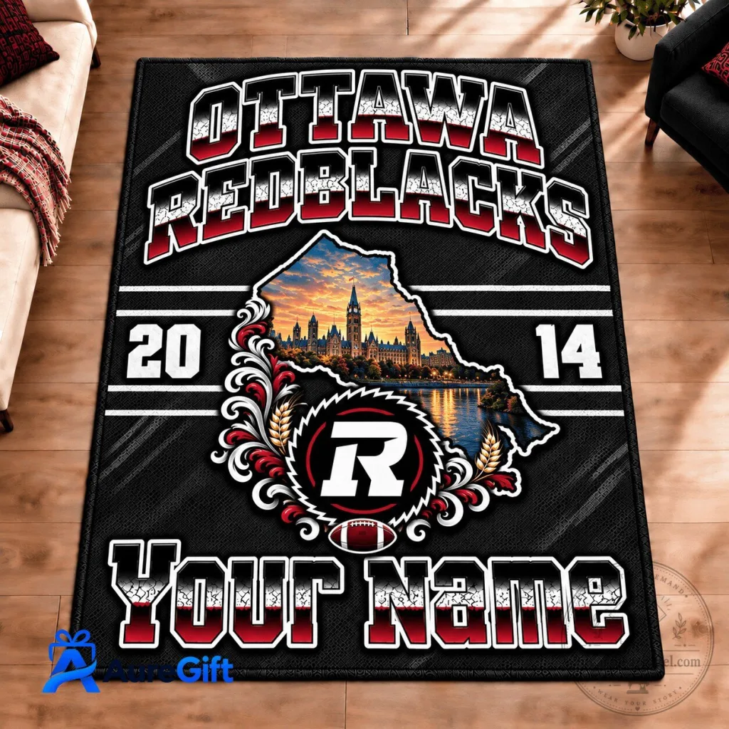 Ottawa Redblacks Canadian Football League Personalized Premier Area Rug Ottawa Redblacks Canadian Football League Personalized Premier Area Rug