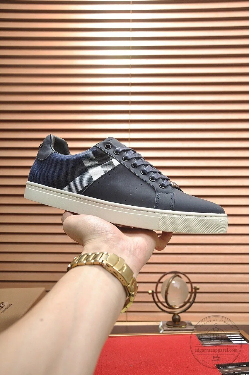 Burberry London England Checkered Pattern Casual Lace-Up Sneakers Shoes 8 Burberry London England Checkered Pattern Casual Lace-Up Sneakers Shoes