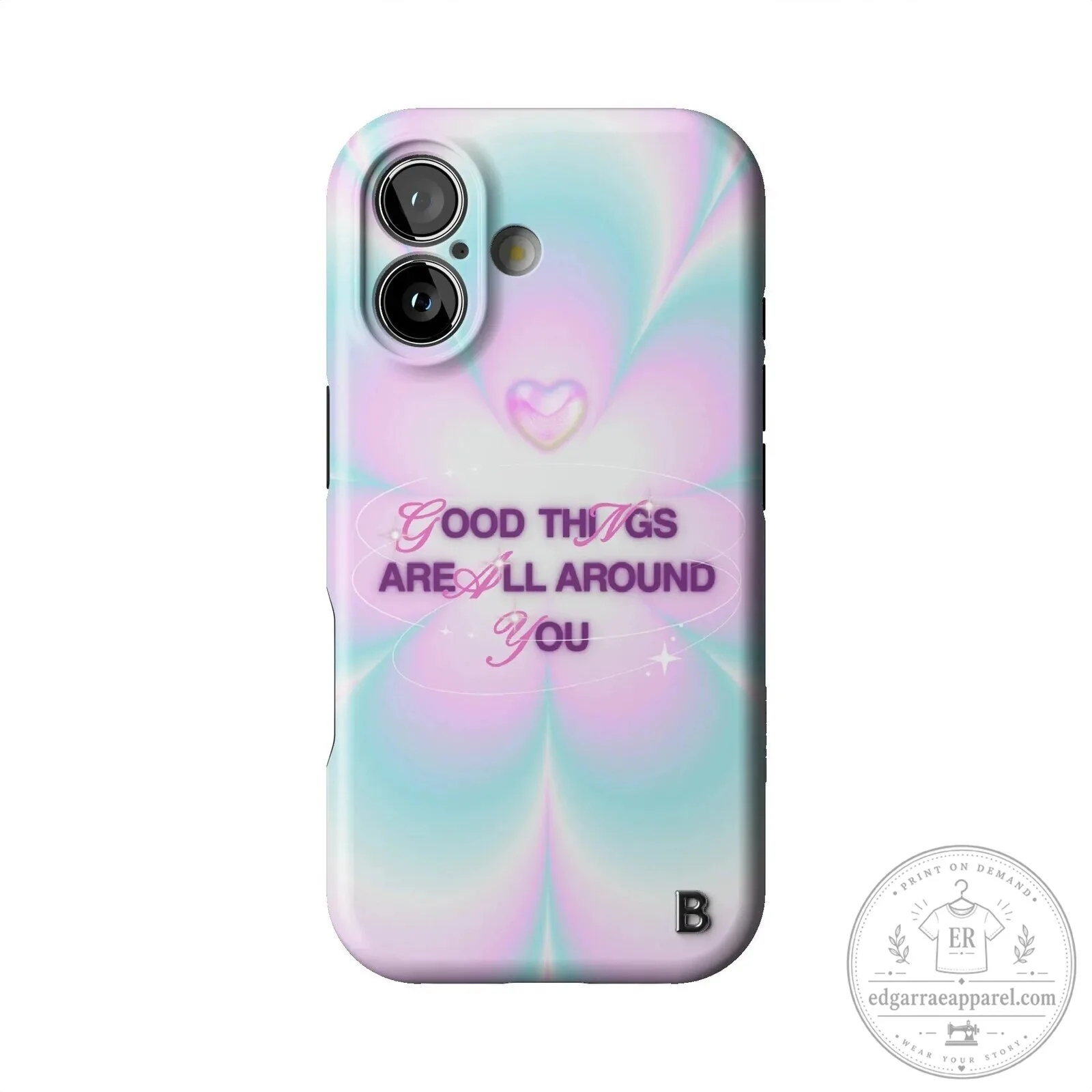 Good Things Are All Around You Pastel Swirl iPhone Case