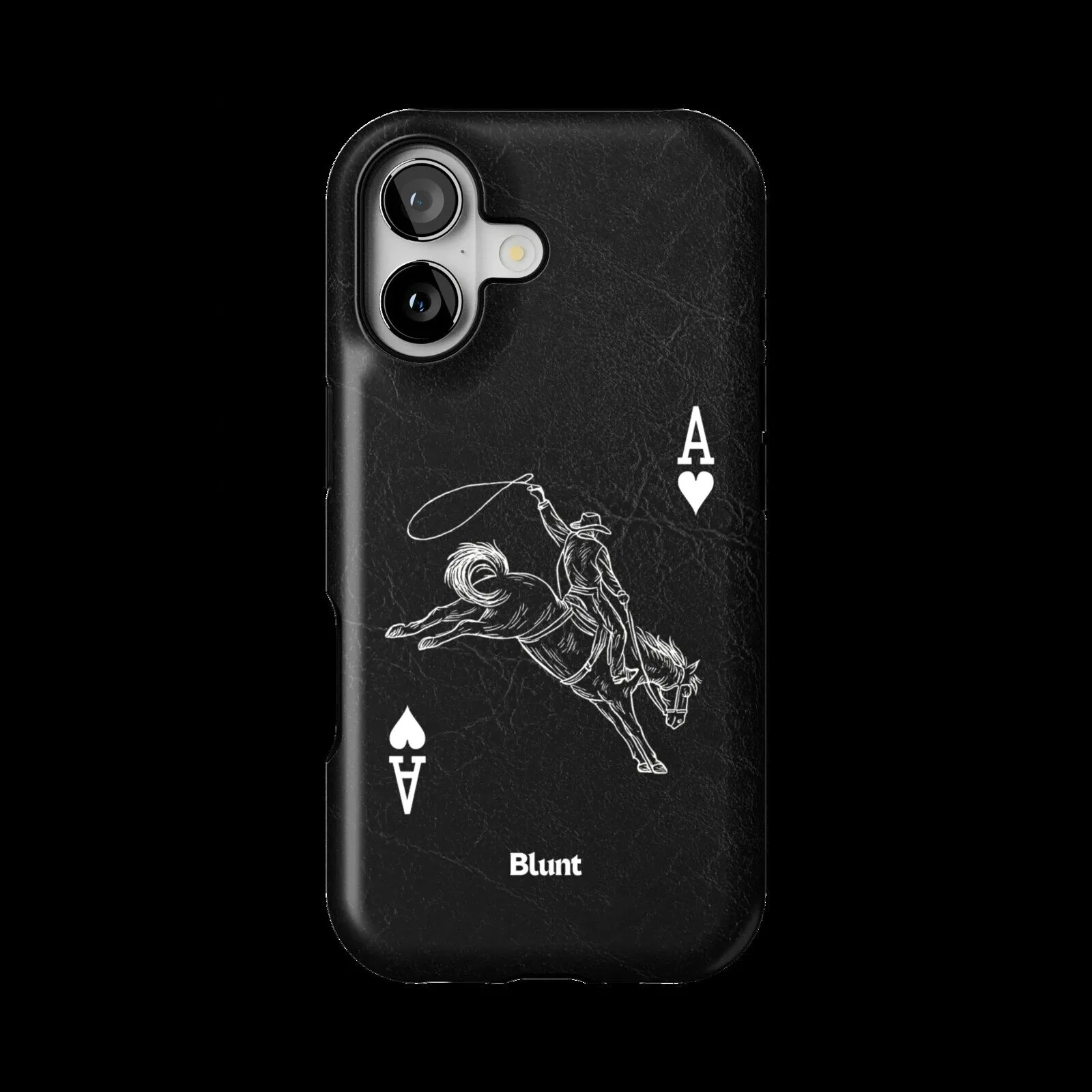 Ace of Spades Cowboy Rider Playing Card Design Black Phone Case