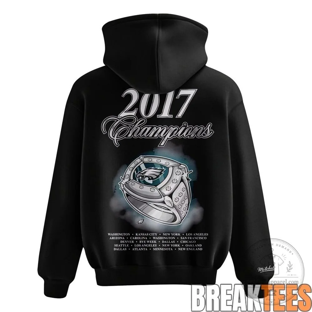 Philadelphia Eagles Super Bowl LII 2017 Champions Black Hoodie 7 Philadelphia Eagles Super Bowl LII 2017 Champions Black Hoodie
