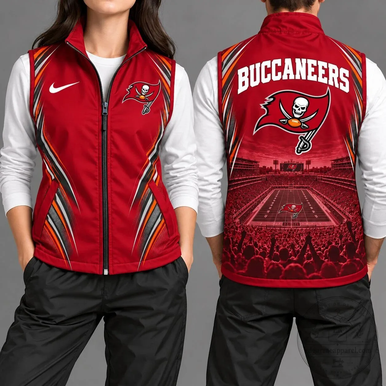 Tampa Bay Buccaneers National Football League Premium Graphic Zip-Up Sleeveless Vest