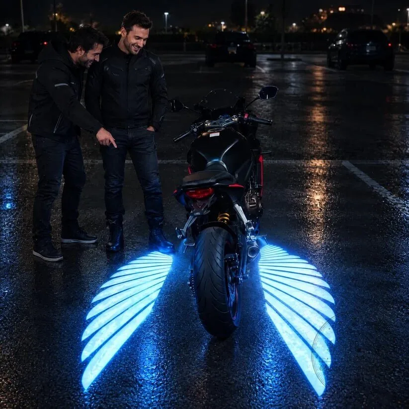 Motorcycle Angel Wing LED Projector Lights - Ground Effect Lighting Kit