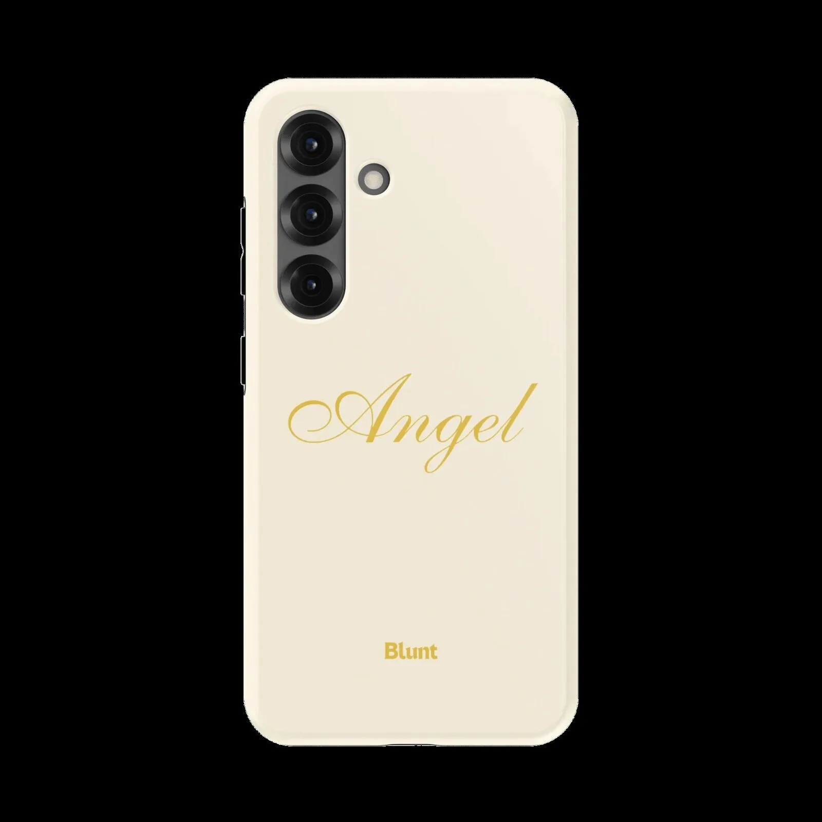 Cream Angel Script Samsung Phone Case with Blunt Logo