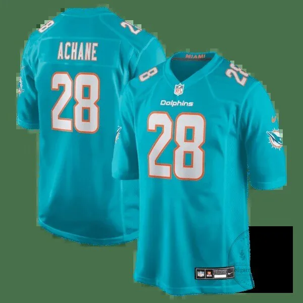 Miami Dolphins De'Von Achane Aqua Game Football Jersey