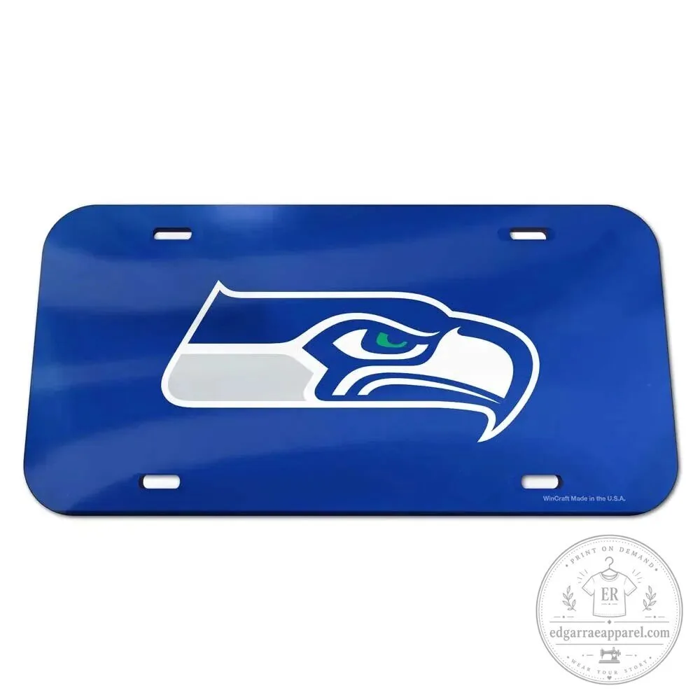 Seattle Seahawks NFL Football Team Logo Blue Car License Plate